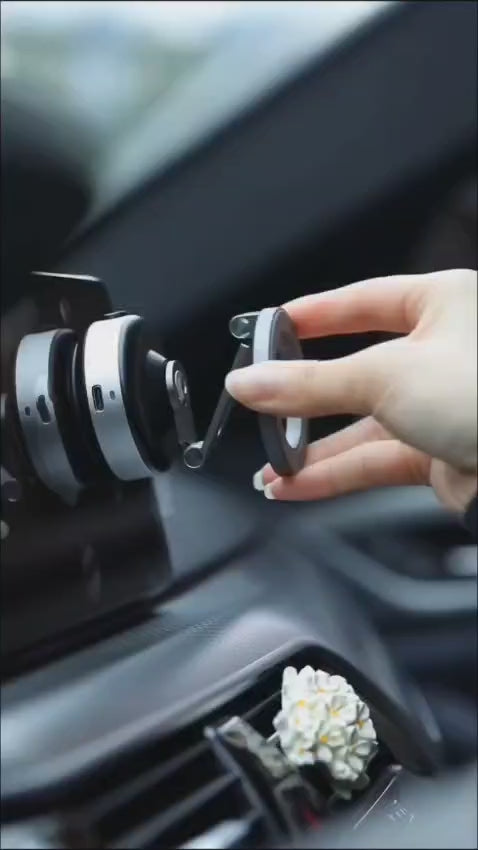 Vacuum Magnetic Suction Phone Mount CAR MOBILE STAND, 360°Adjustable Hands-Free Shower Phone Holder, Stand Magnetic Cell Mobile Holder for Car,Gym,Mirror Compatible with iPhone & All Android Phones (K007 MagSafe)